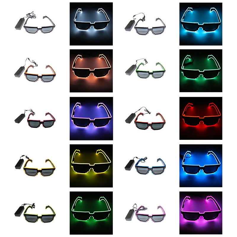 نظارة LED للحفلات بإضاءة نيون متوهجة وراقصة ومزودة بكابل إضاءة كهربي تأتي في 10 ألوان من اختيارك - Image 5