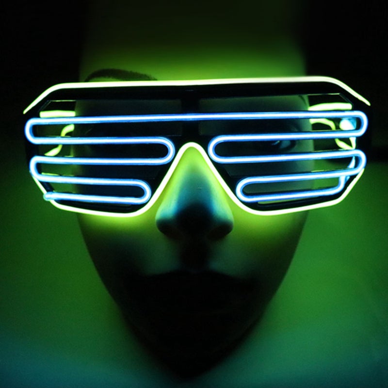 Generic 15 Colors Optional Light Up El Wire Neon Rave Twinkle Glowing Party LED Glasses  - Image 3