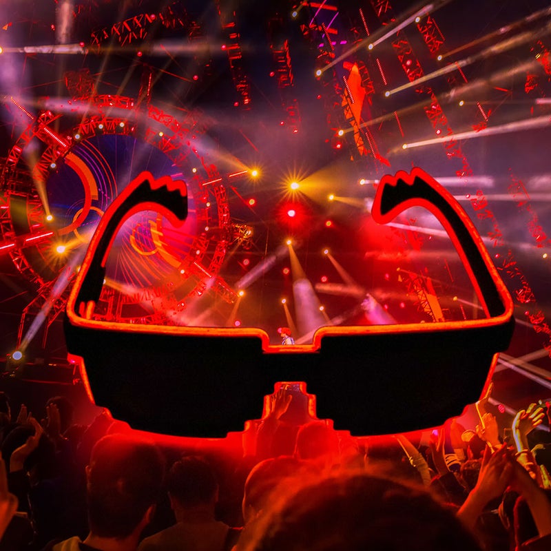 unisex 10 Colors Optional Light Up El Wire Neon Rave Twinkle Glowing Party LED Glasses - Image 5
