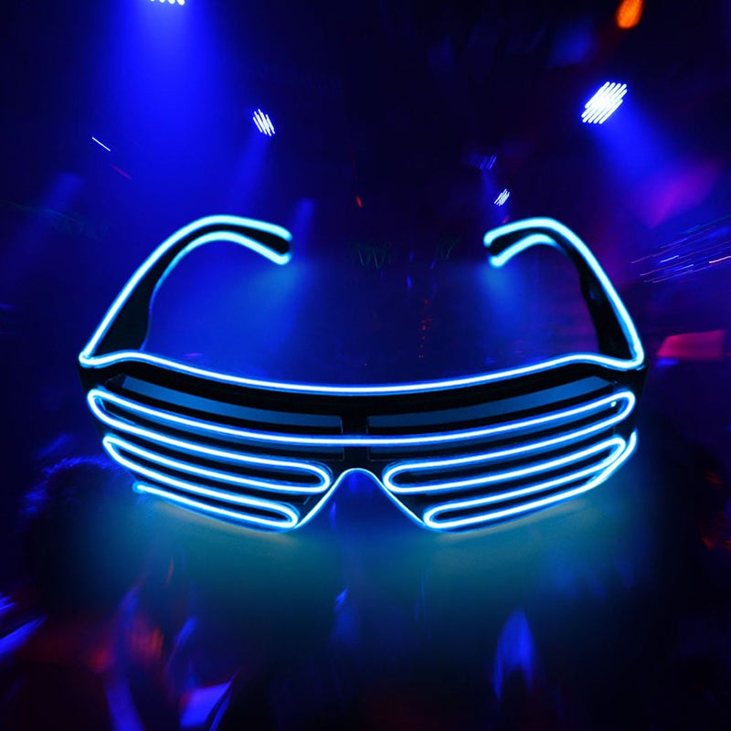10 Colors Optional Light Up El Wire Neon Rave Twinkle Glowing Party LED Glasses - Image 4