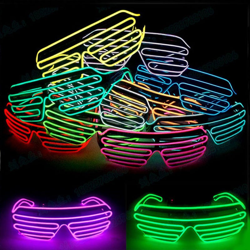 Generic 10 Colors Optional Light Up El Wire Neon Rave Twinkle Glowing Party LED Glasses  - Image 5