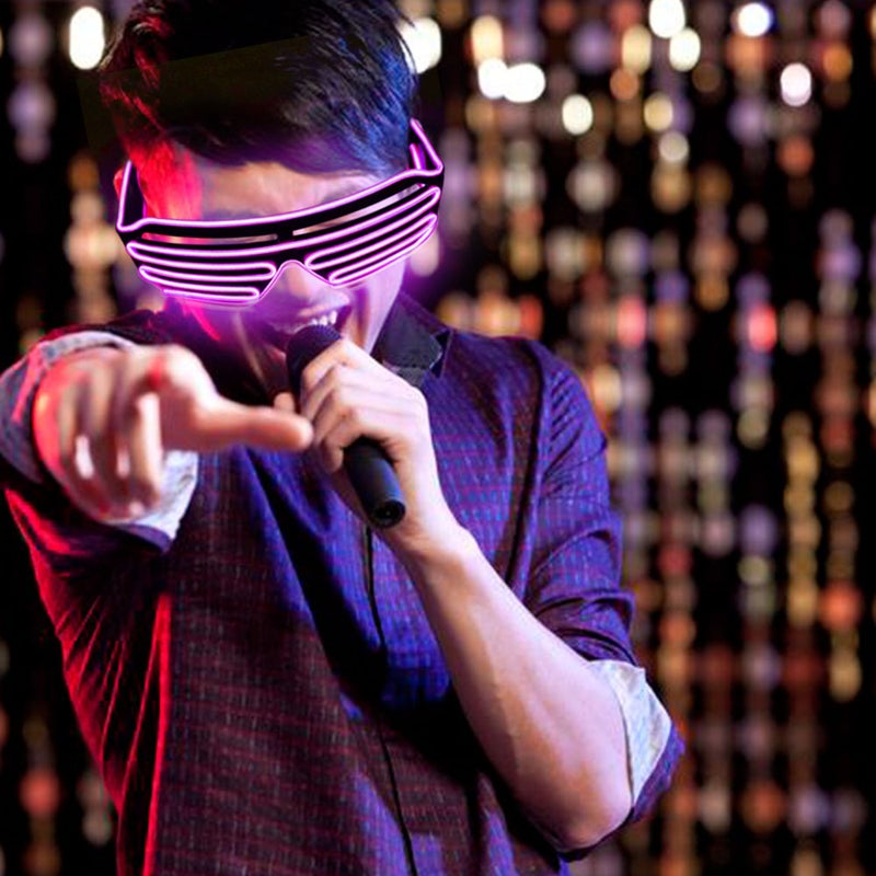 10 Colors Optional Light Up El Wire Neon Rave Twinkle Glowing Party LED Glasses - Image 3