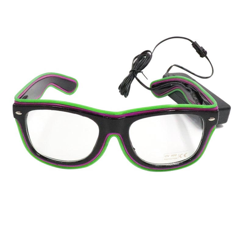 20 Colors Optional Light Up El Wire Neon Rave Twinkle Glowing Party LED Glasses - Image 1