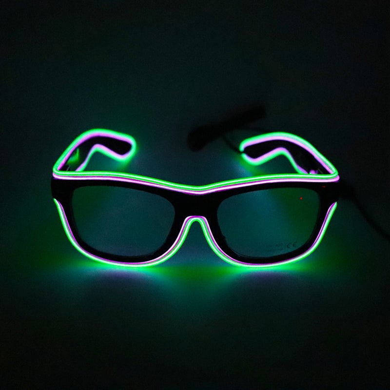 20 Colors Optional Light Up El Wire Neon Rave Twinkle Glowing Party LED Glasses - Image 2