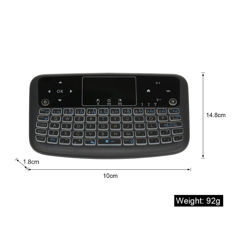 Generic - A36 Mini Wireless Keyboard 2.4G Backlit Air Mouse Touchpad For Android TV Box Smart TV PC PS3 Black - Image 1