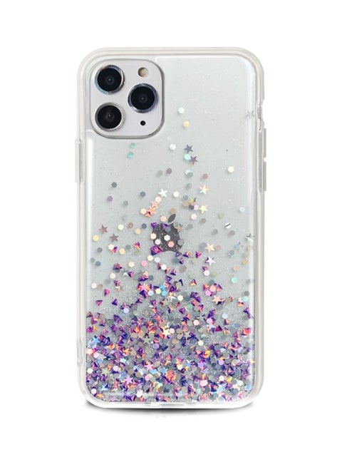 Glitter Printed Case Cover For Apple iPhone 12 Pro Max Clear/Purple/Pink