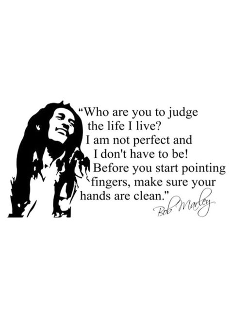 Bob Marley Quote Wall Sticker White/Black 70 x 50cm