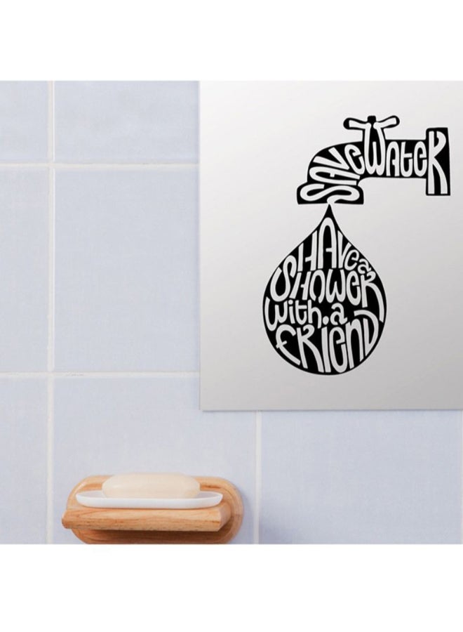 ملصق جداري لتزيين الحمام يمثل مقتطفات أسود 36 x 50سم