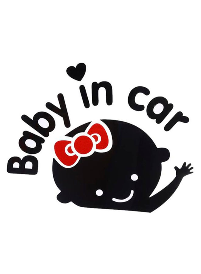 سبويل يور وول ملصق جداري للتزيين برسمة طفلة صغيرة ويحمل عبارة Baby In Car أبيض 15 x 20سم 