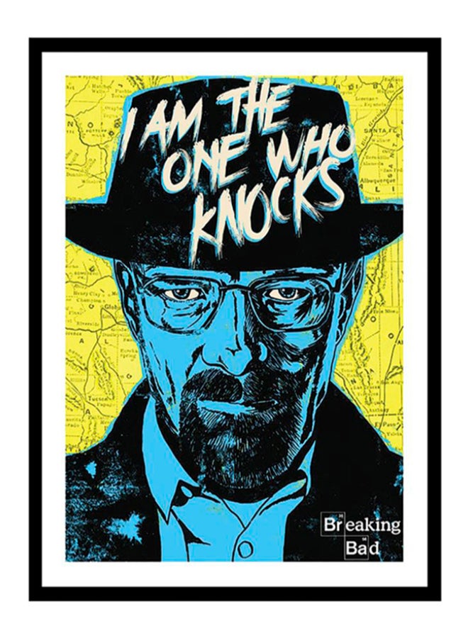 سبويل يور وول ملصق بتصميم مستوحى من سلسلة Breaking Bad مع إطار أزرق/ أسود/ أصفر 40 x 55سم  - Image 1
