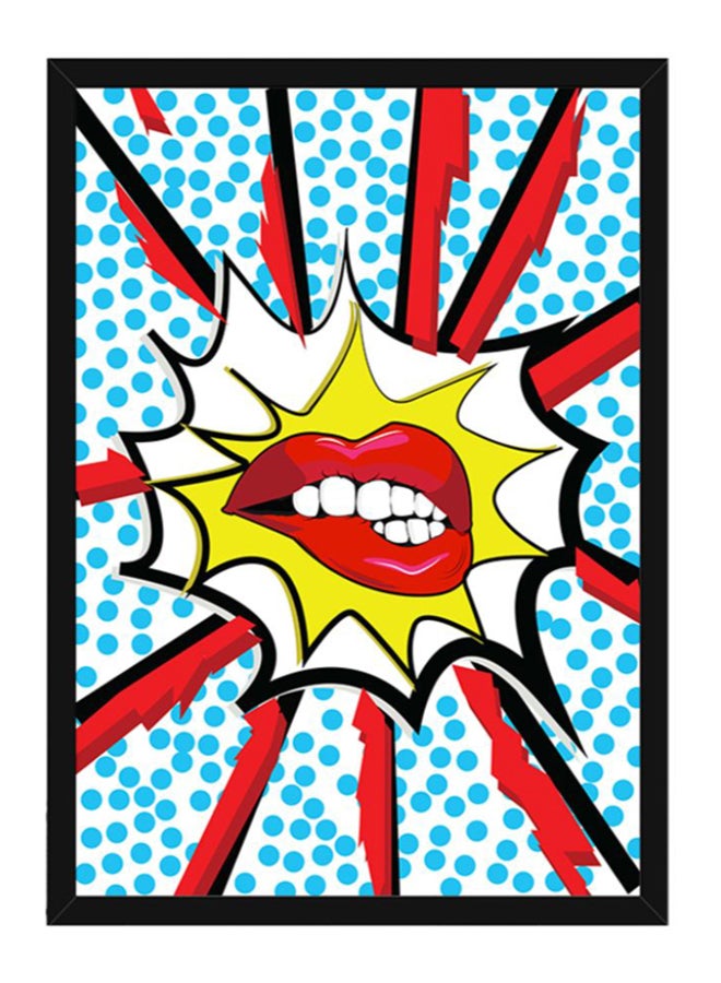 Spoil Your Wall - Lips Pop Art Poster With Frame Multicolour 40 x 55cm - Image 1