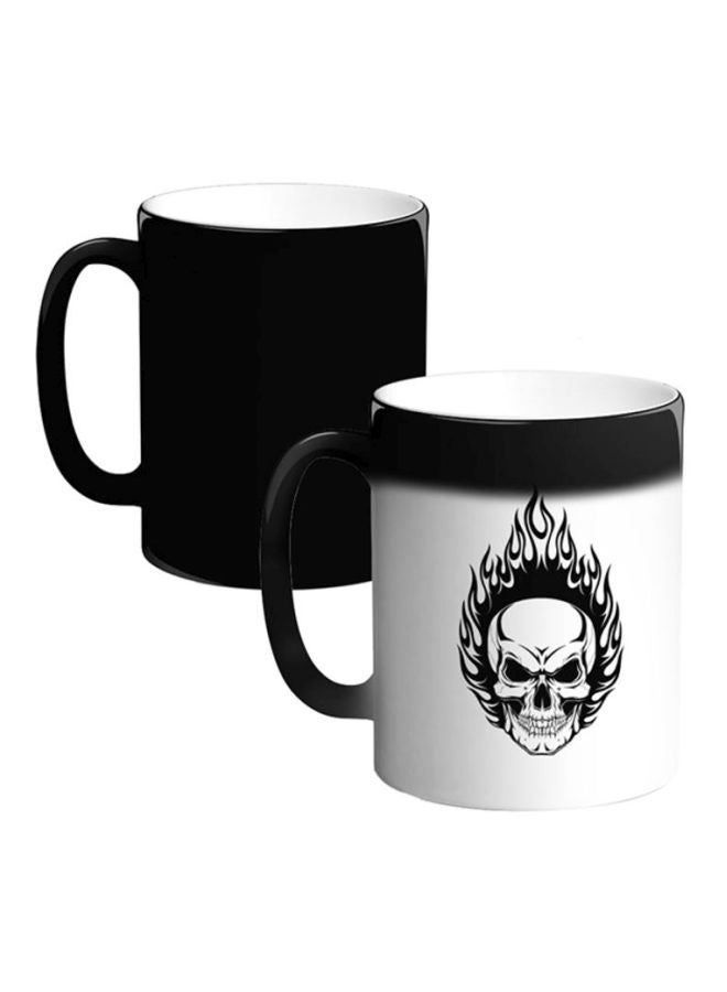 Decalac Skull Man Printed Magic Coffee Mug White/Black
