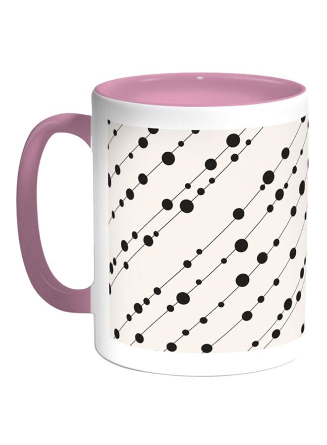 ديكالاك مج قهوة من السيراميك مزين بطبعة أبيض/أسود/وردي