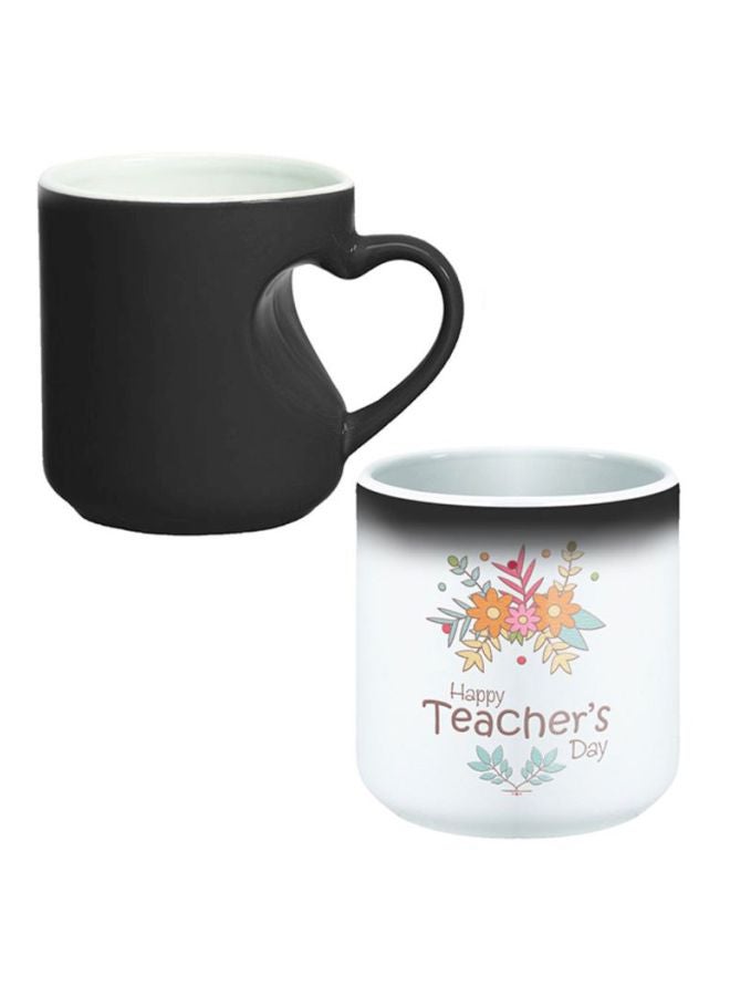 Decalac Happy Teacher's Day Printed Magic Coffee Mug White/Orange/Blue