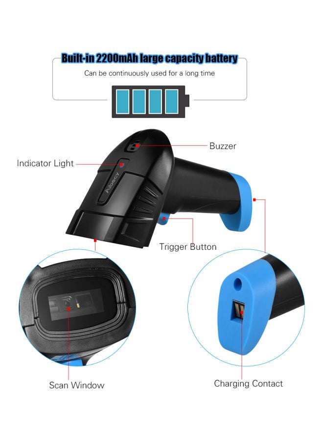 Aibecy - Handheld Barcode Scanner Black/Blue - Image 1