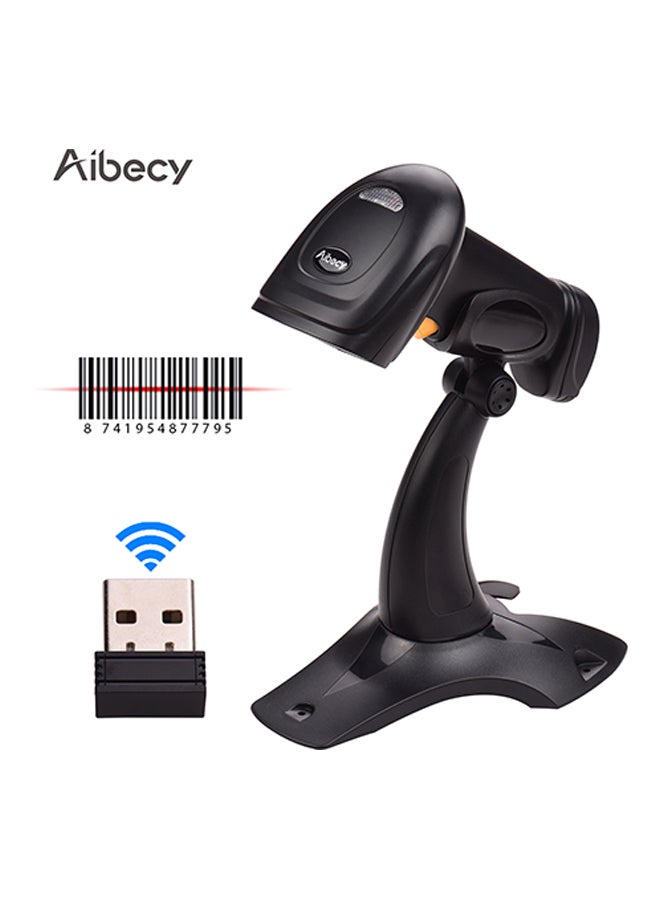 Aibecy - Wireless Barcode Scanner Black/Silver/Blue - Image 1