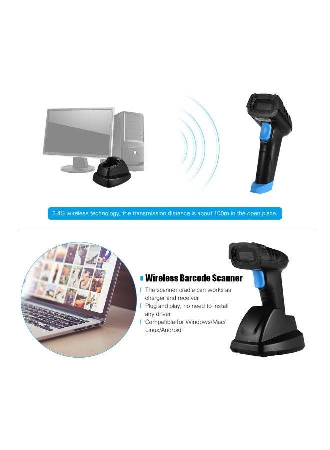 Aibecy - Handheld Barcode Scanner Black/Blue - Image 1