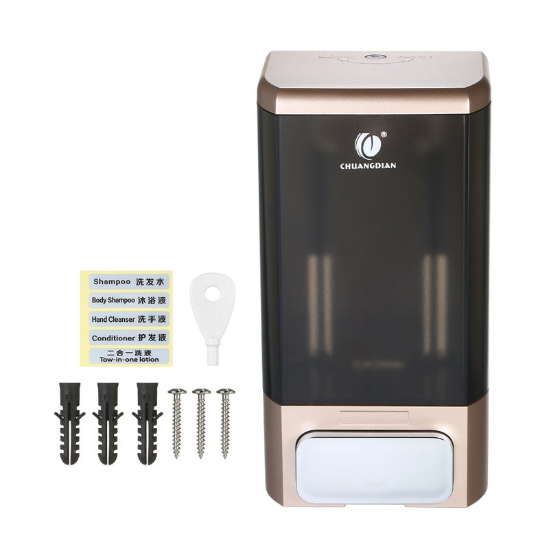 CHUANGDIAN Wall Mounted Manual Soap Dispenser Champagne Gold 1000ml  - Image 3