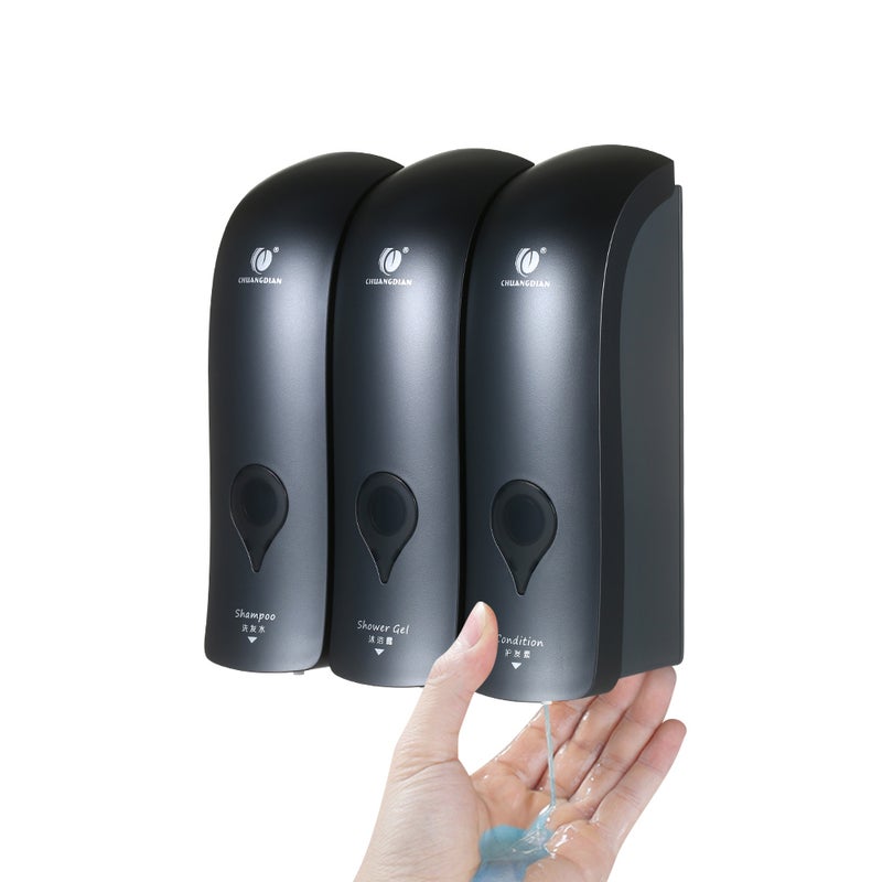 CHUANGDIAN - Wall Mounted Manual Soap Dispenser Grey 300ml - Image 1