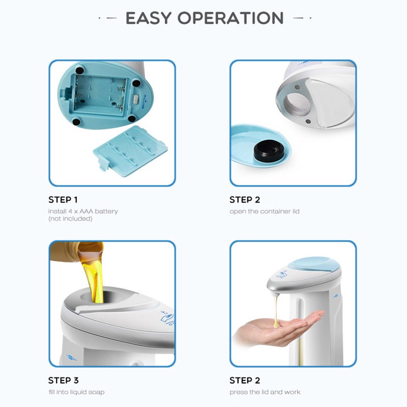 Automatic Bottle Soap Dispenser With Intelligent Infrared Sensor White 400ml  - Image 4