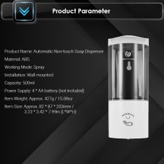 Wall Mounted Automatic Touchless Spray Type Soap Dispenser White 500ml - v1605105132/N41810294A_5