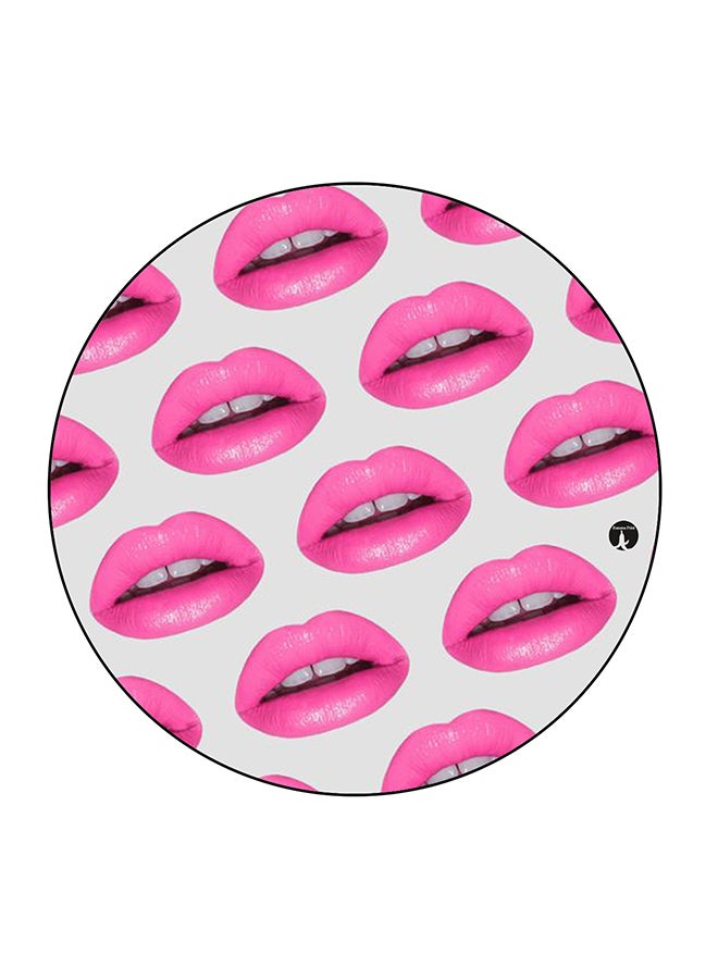 BP Lips Printed Fridge Magnet Pink/White 5.5 x 5.5cm - Image 1