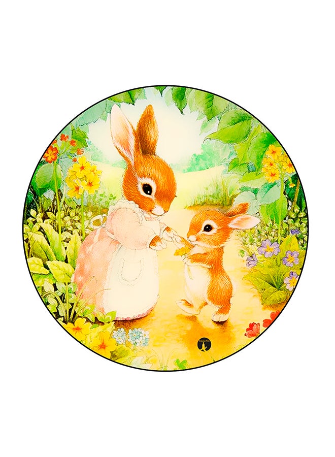 بي بي مغناطيس للثلاجة بطبعة أرنب متعدد الألوان 5.5 x 5.5سم - Image 1