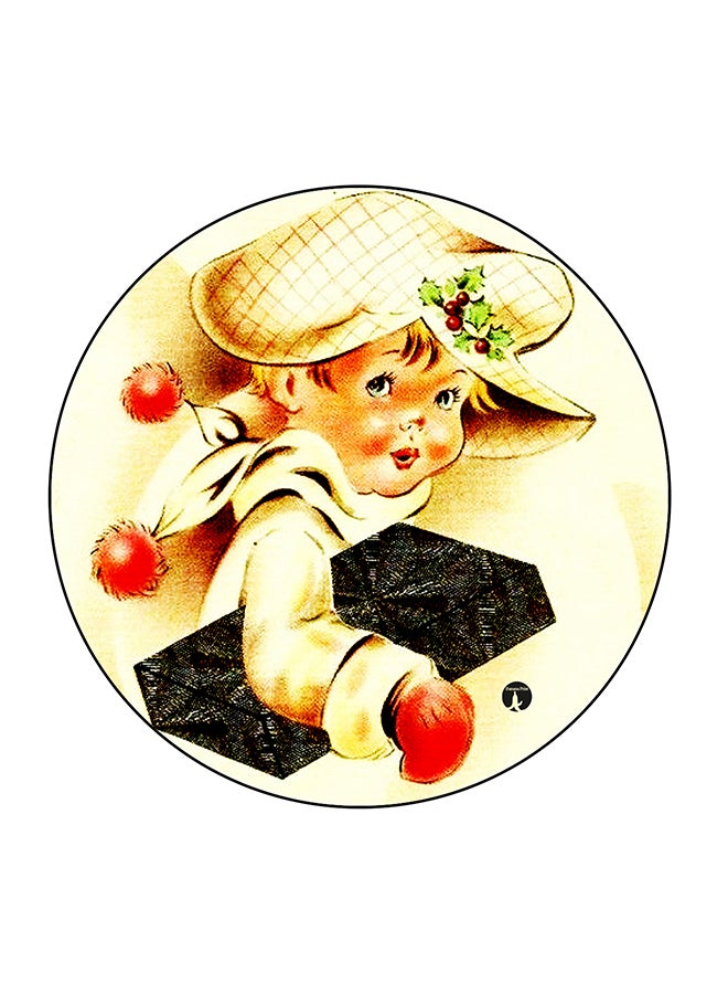 بي بي مغناطيس ثلاجة بطبعة طفلة صغيرة متعدد الألوان 5.5 x 5.5سم - Image 1