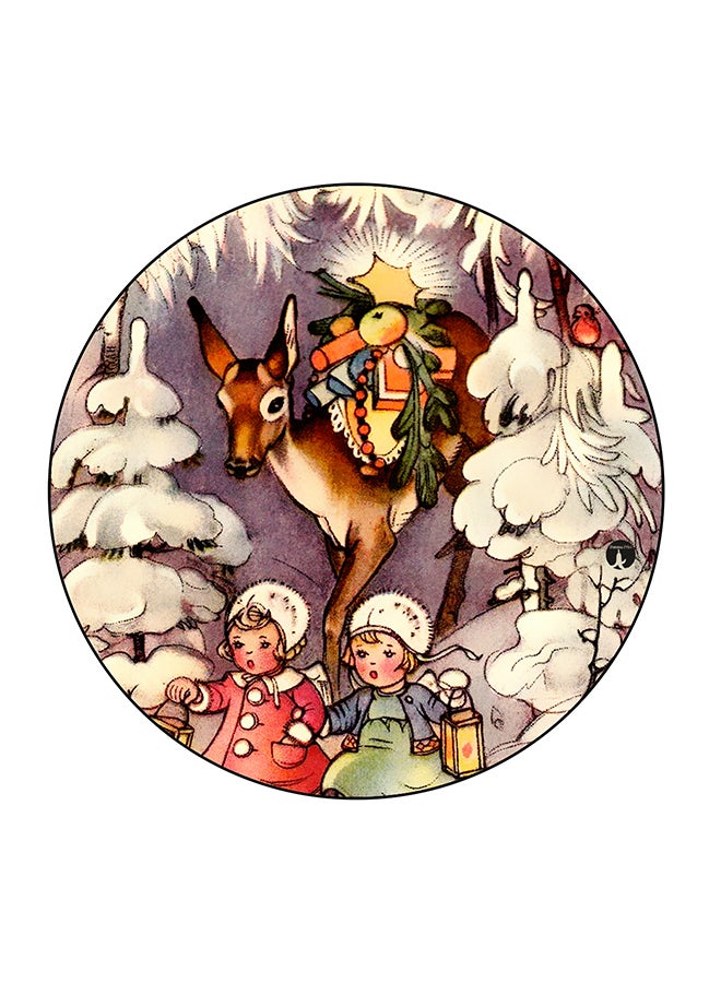 بي بي مغناطيس للثلاجة بطبعة للغابة متعدد الألوان 5.5 x 5.5سم - Image 1