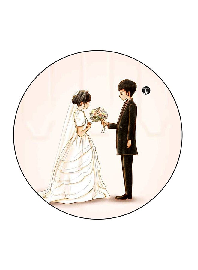 بي بي مغناطيس للثلاجة مزين بطبعة تعبر عن الزواج متعدد الألوان 5.5 x 5.5سم - Image 1