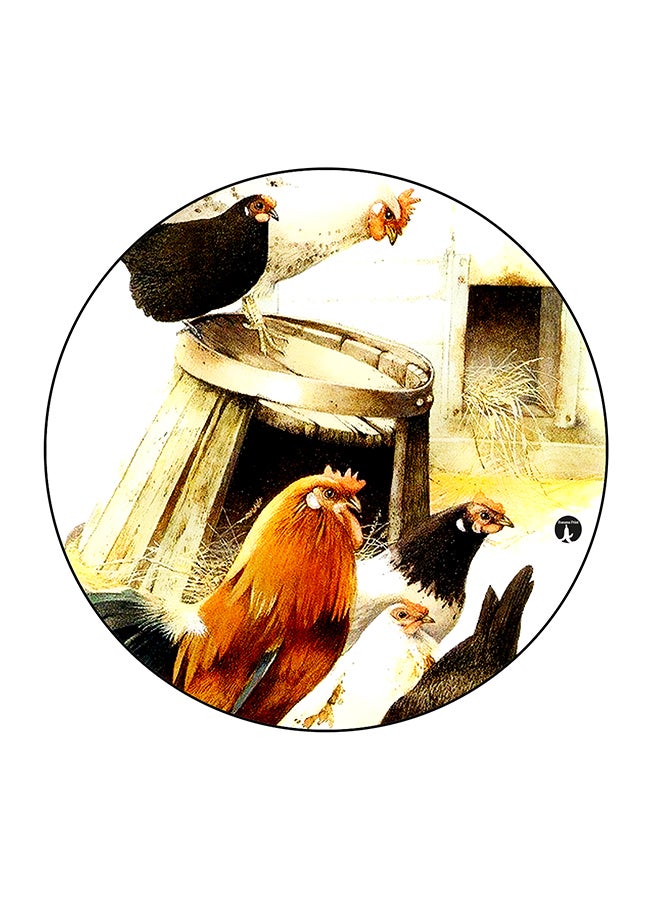 بي بي مغناطيس للثلاجة بطبعة مزرعة دجاج متعدد الألوان 5.5 x 5.5سم - Image 1