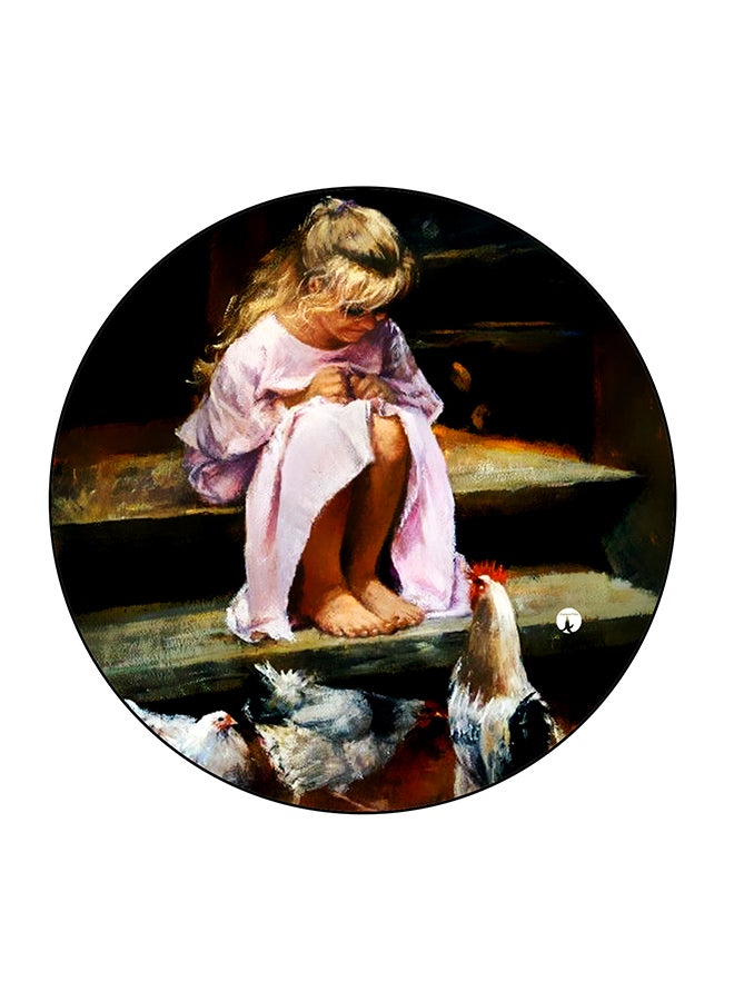 بي بي مغناطيس ثلاجة مُزين بطبعة فتاة متعدد الألوان 5.5 x 5.5سم - Image 1