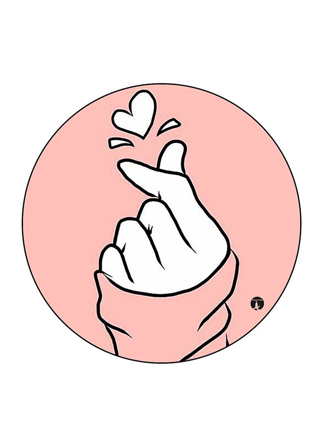 BP Girl Hand Printed Fridge Magnet Pink/White 5.5 x 5.5cm - Image 1