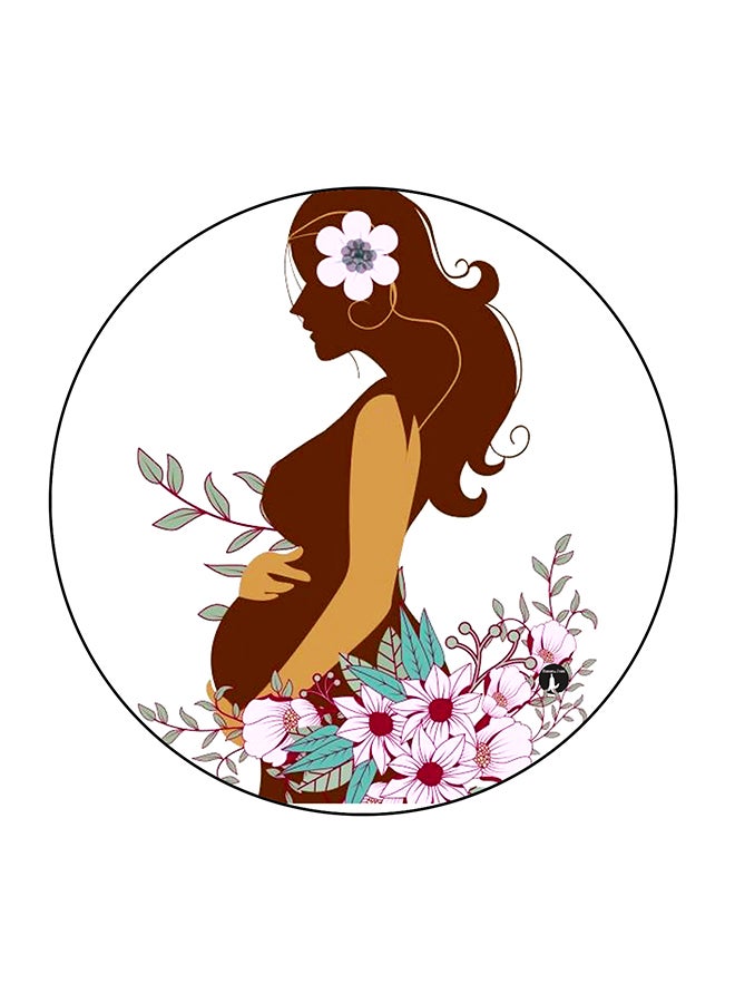 بي بي مغناطيس للثلاجة بطبعة امرأة حامل متعدد الألوان 5.5 x 5.5سم - Image 1