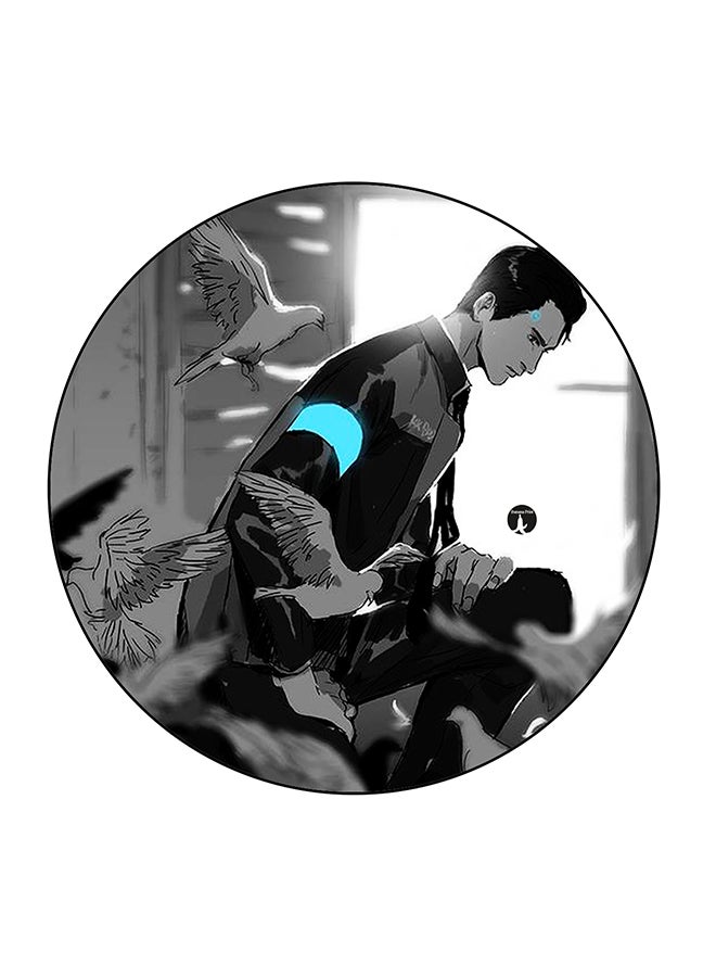 بي بي مغناطيس للثلاجة بطبعة رجل وطيور متعدد الألوان 5.5 x 5.5سم - Image 1