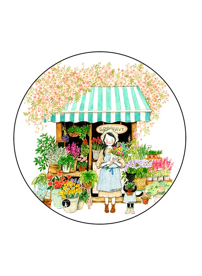 BP Girls Flower Shop Printed Fridge Magnet Multicolour 5.5 x 5.5cm - Image 1