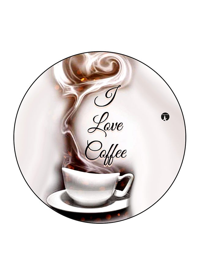 بي بي مغناطيس ثلاجة مُزين بطبعة لكوب قهوة بني/ أسود/ أبيض 5.5 x 5.5سم - Image 1