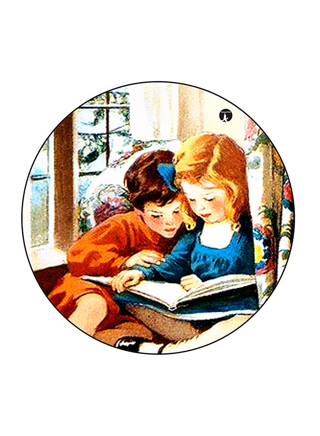 بي بي مغناطيس للثلاجة مزين بطبعة أطفال يقرأون متعدد الألوان 5.5 x 5.5سم - Image 1