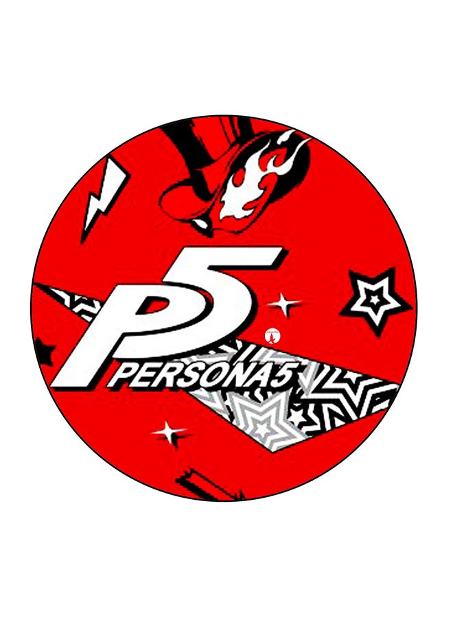 بي بي مغناطيس للثلاجة بطبعة كلمة "Persona5" أسود / أبيض / أحمر 5.5 x 5.5سم - Image 1