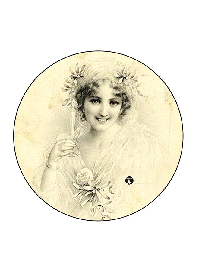 BP Beautiful Girl Printed Fridge Magnet Beige/Black 5.5 x 5.5cm  - Image 1