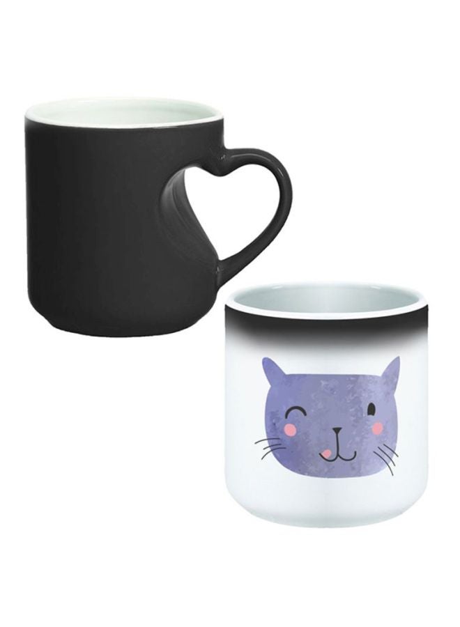 Decalac Cat Printed Magic Coffee Mug White/Purple/Black