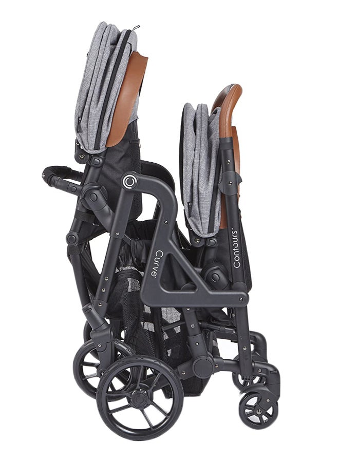 Contours Curve Double Stroller - Grey/Black