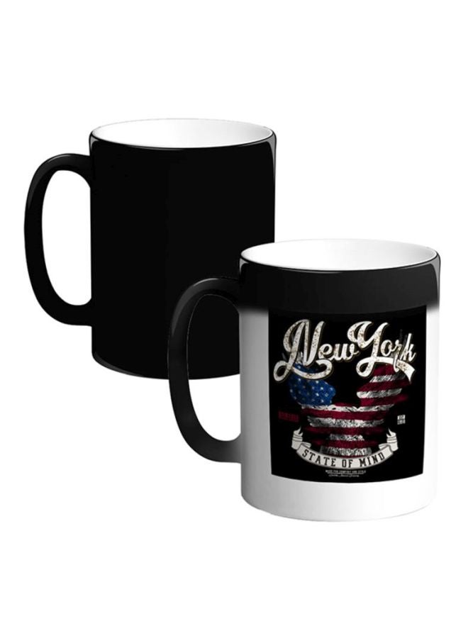 Decalac New York Printed Magic Coffee Mug White/Black/Blue