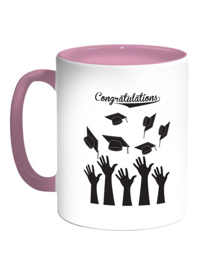 Congratulations Printed Magic Coffee Mug White/Black/Pink