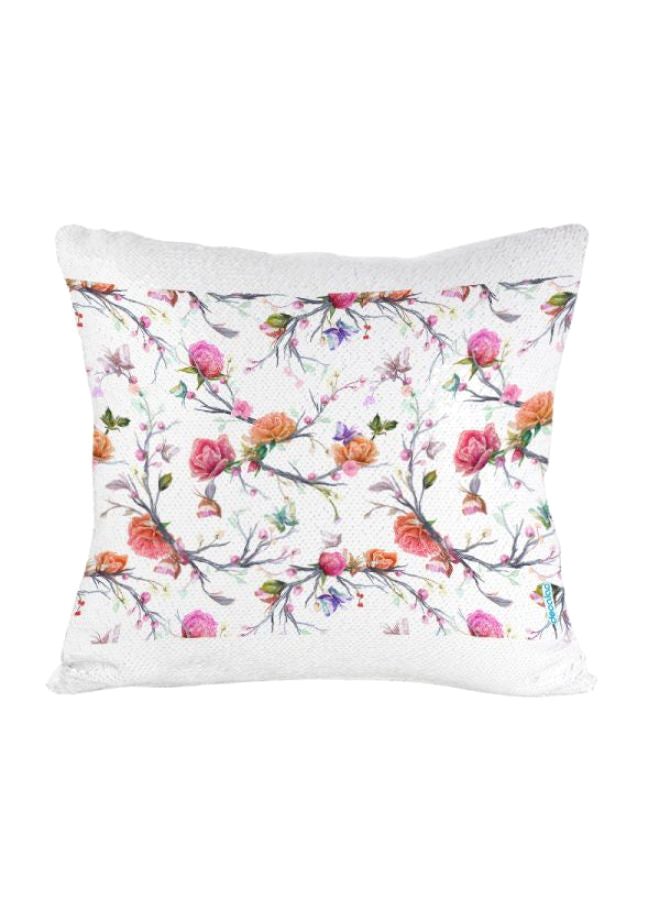 Decalac Roses Design Flip Sequin Decorative Pillow Multicolour 45 x 45cm - Image 2