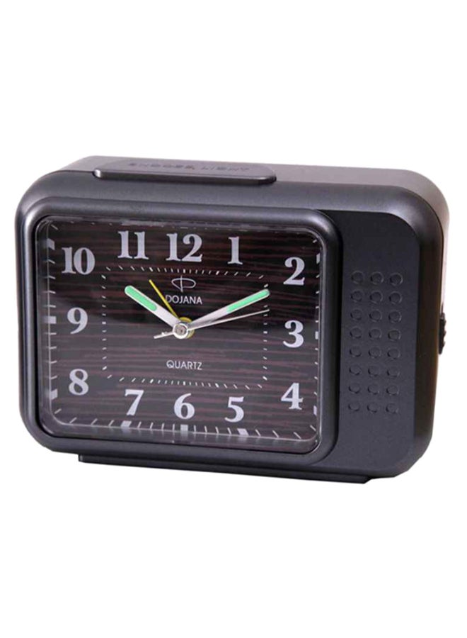 Dojana - Rectangle Analog Alarm Clock Grey/Black - Image 1
