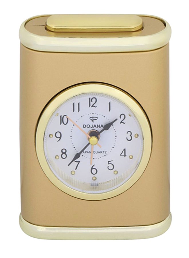 Dojana Rectangle Analog Alarm Clock Beige/White - Image 1