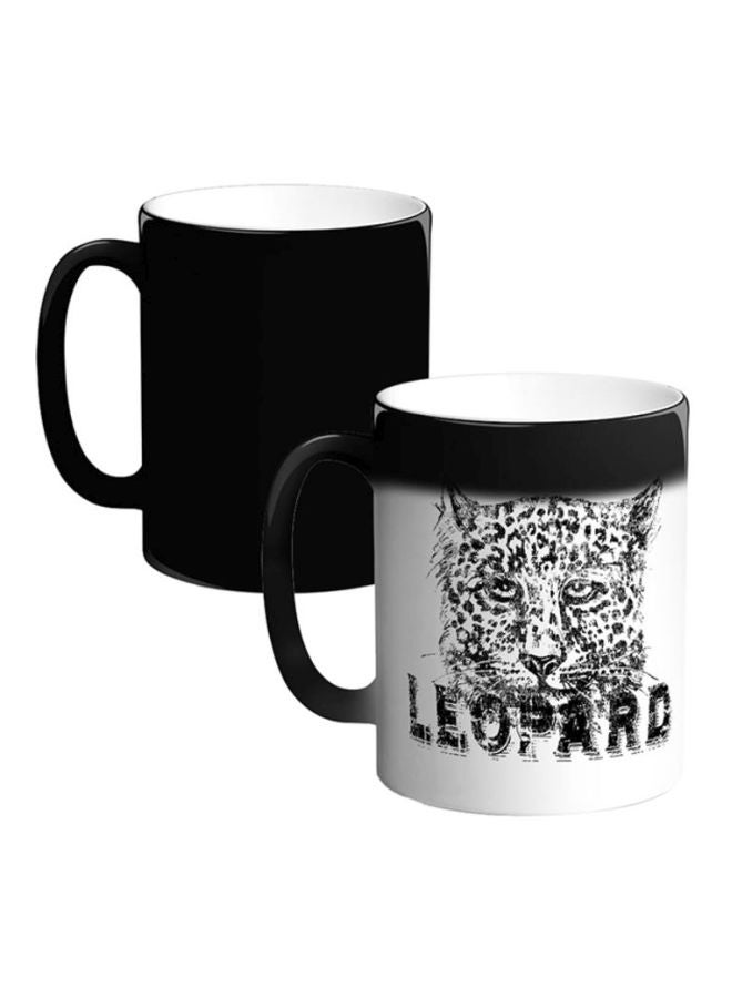 Decalac Leopard Printed Magic Coffee Mug Black