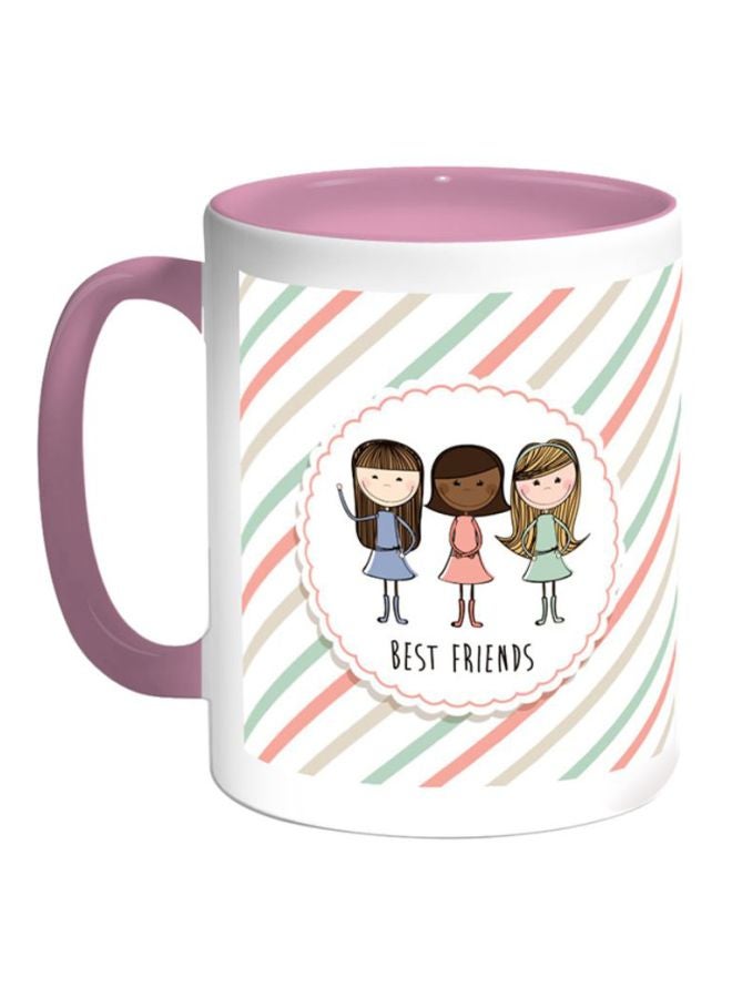 Decalac Best Friends Printed Coffee Mug White/Green/Red