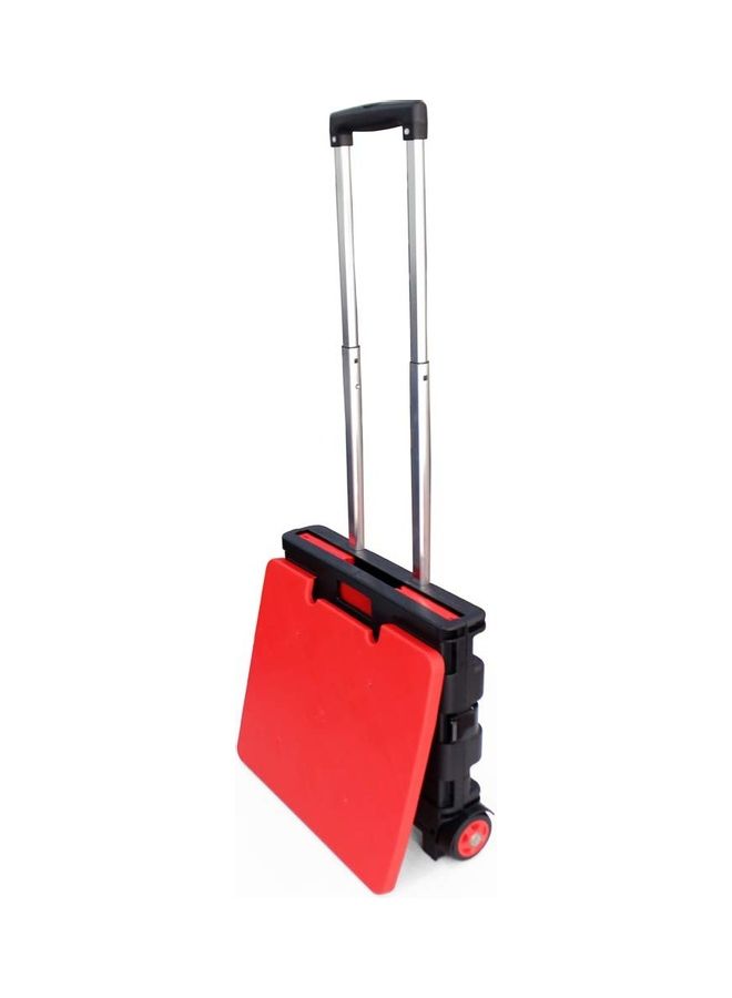 صندوق تخزين-عربة تسوق قابلة للطي سعة 35 كجم (أحمر/أسود) أحمر 43x53x9سم - Image 2